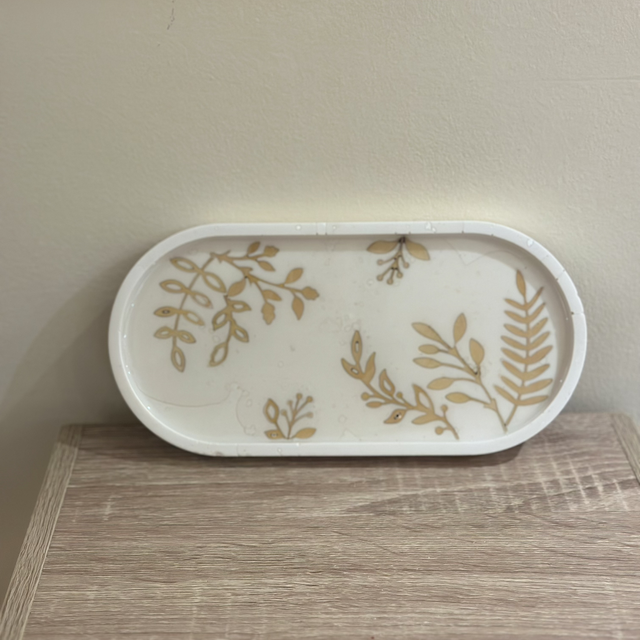 BOTANICAL JESMONITE OVAL TRAY