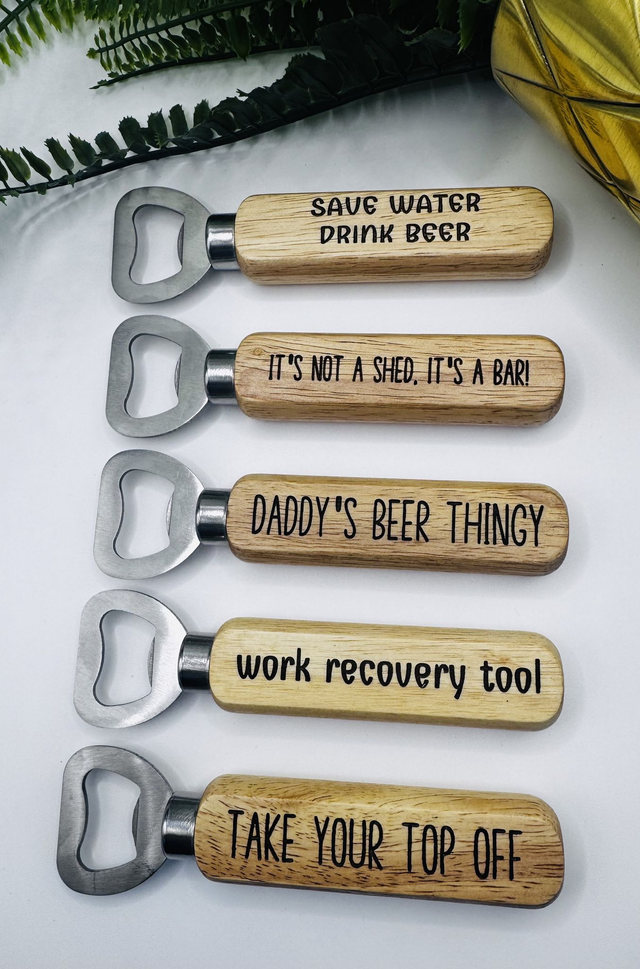 Wooden bottle openers