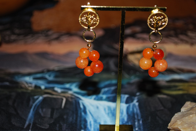 Boucle d'oreille en cornaline