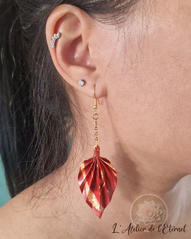 Boucles d'oreilles Leafline - Collection marbrée