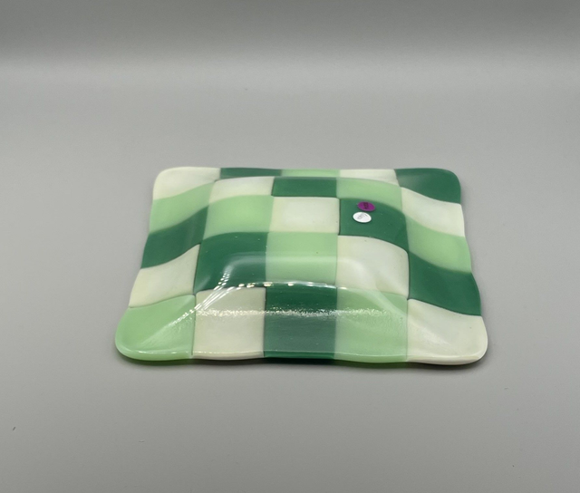 Green and Cream Stacked Effect Decrotive Dish