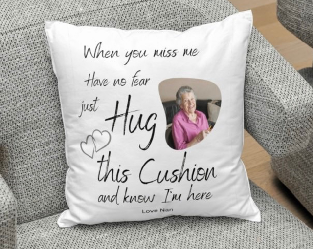 Personalised memorial keepsake cushion of a loved one ,someone in heaven ,cuddle cushion memorial gift ,in loving memory , heaven