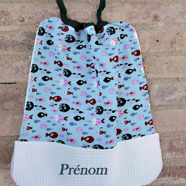 Grand bavoir personnalisée poissons