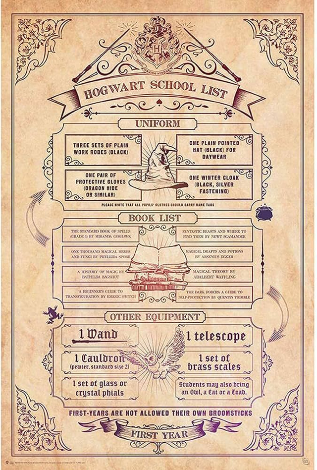 Poster de la fourniture scolaire de Poudlard - Harry Potter