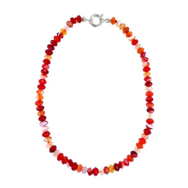 Girocollo con rondelle in agata sfaccettata modello 0990