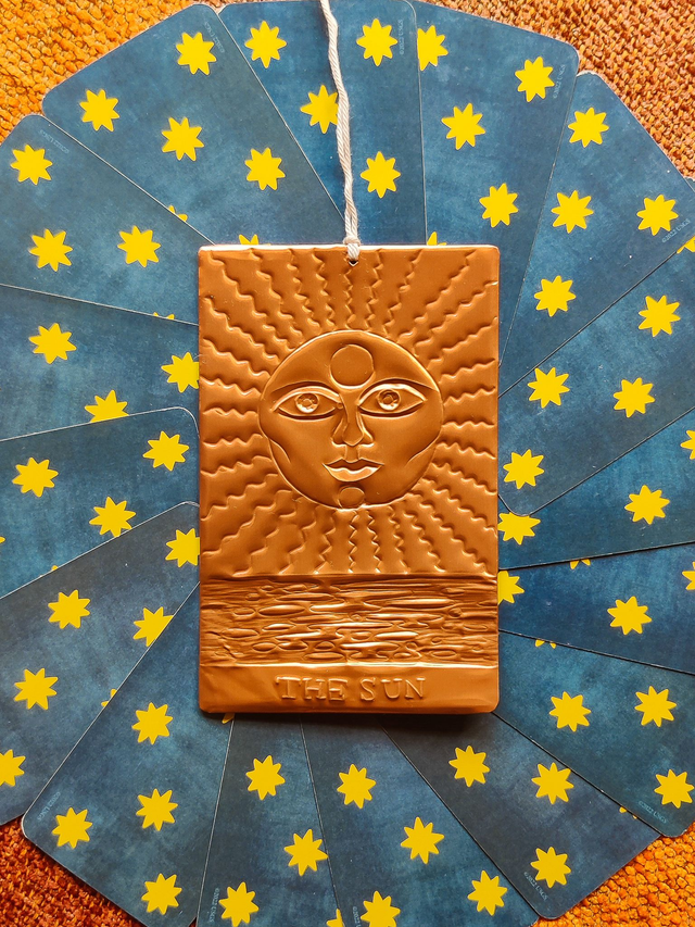 XVX The Sun // Copper Tarot Card Decoration