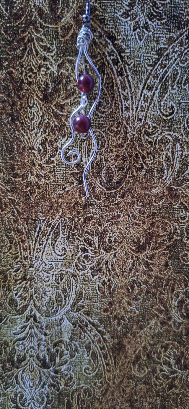 Customised "pomegranate drops" earring