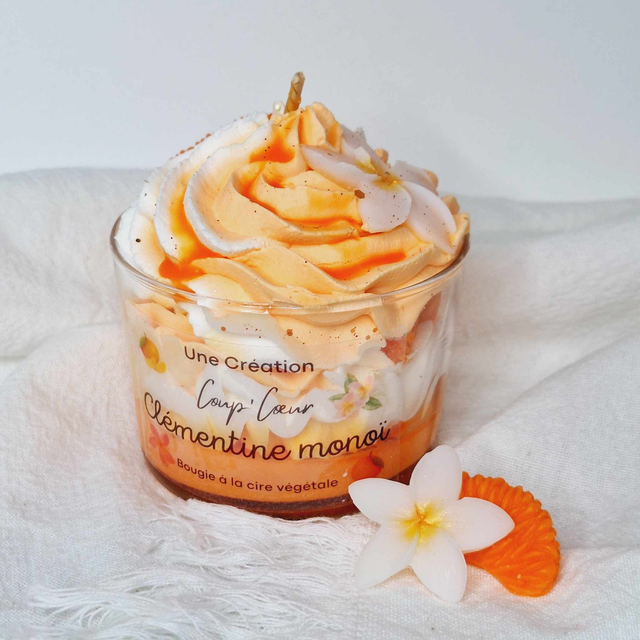 🍊Bougie gourmande ( Clémentine monoï )🌸