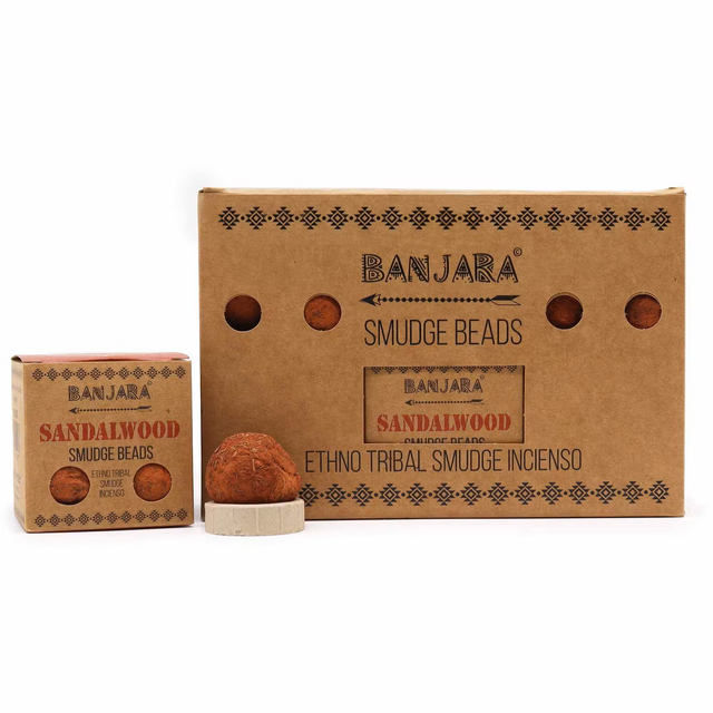 pack of 6 Banjara Smudge Beads- Sandal Wood
