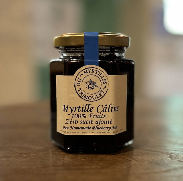 Confiture de Myrtilles Câline - sans sucre ajouté  