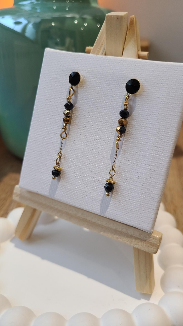 Boucles d’oreilles — ALYA (noir & or)