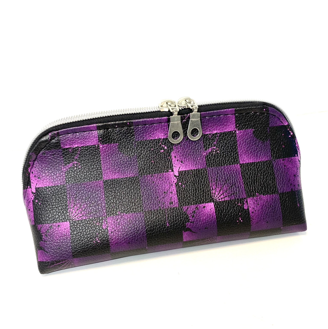 Purple grunge check Pouch 