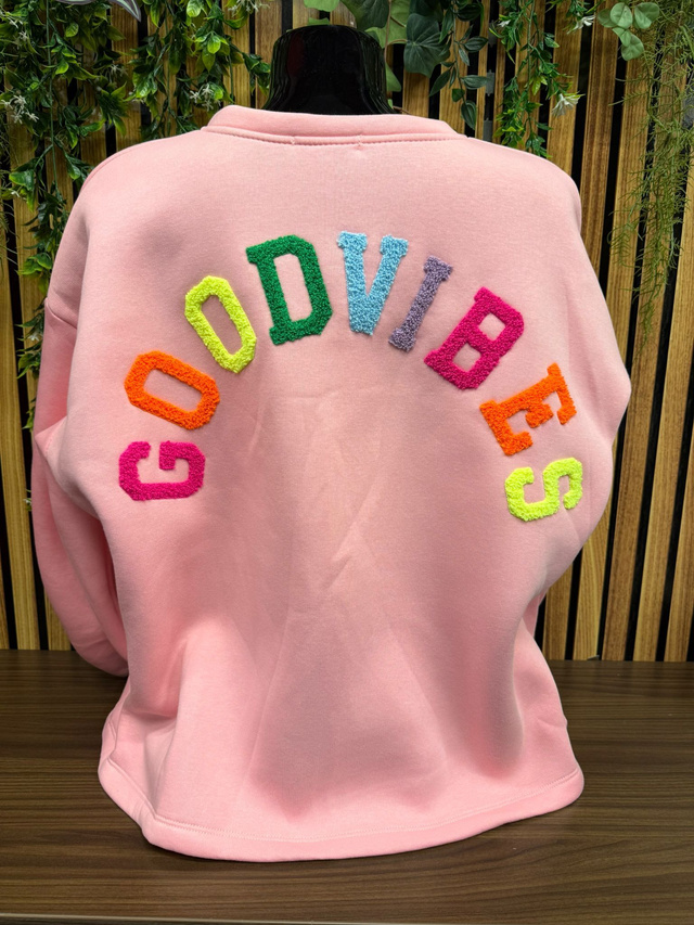 Sweater GOODVIBES - Roze