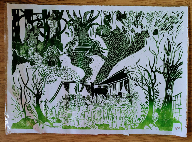 Unremembered - Lino Print