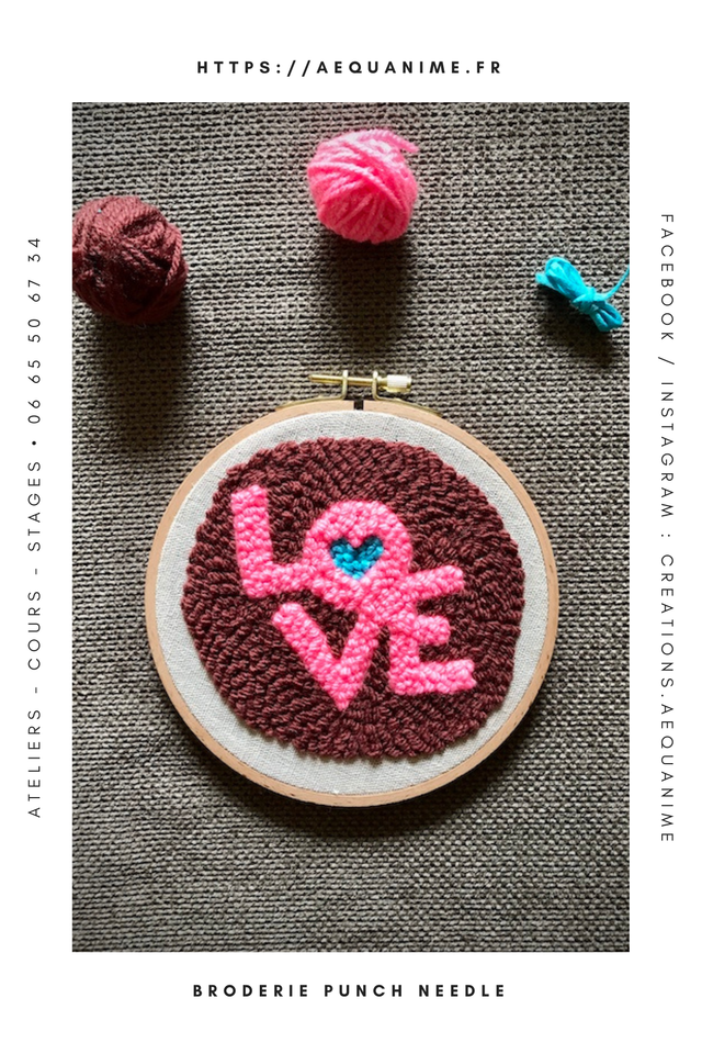 Kit punch needle Love
