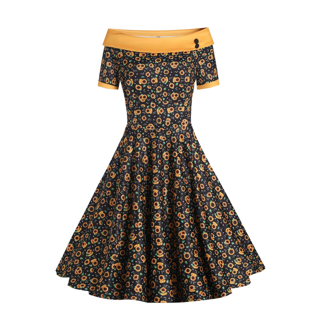  Darlene Dress  Sunflower Flared 