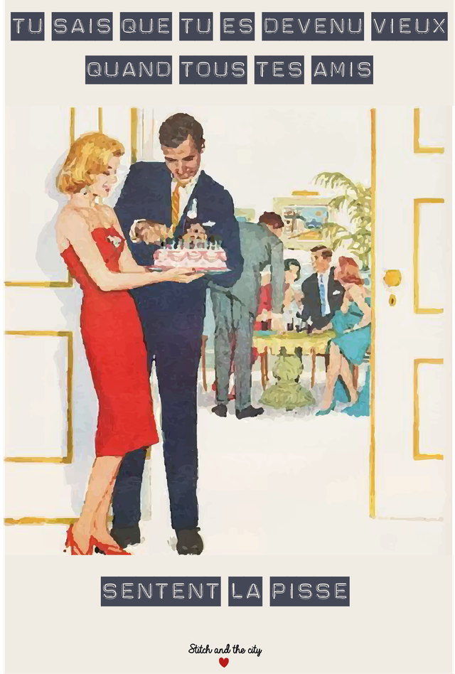 Carte Tu sais que tu es devenu vieux quand tous tes amis sentent la pisse