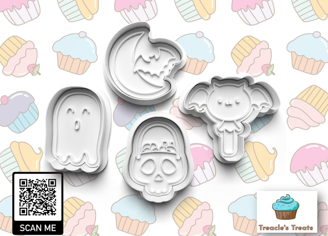 Halloween Fondant/cookie stamps with cutters 0700