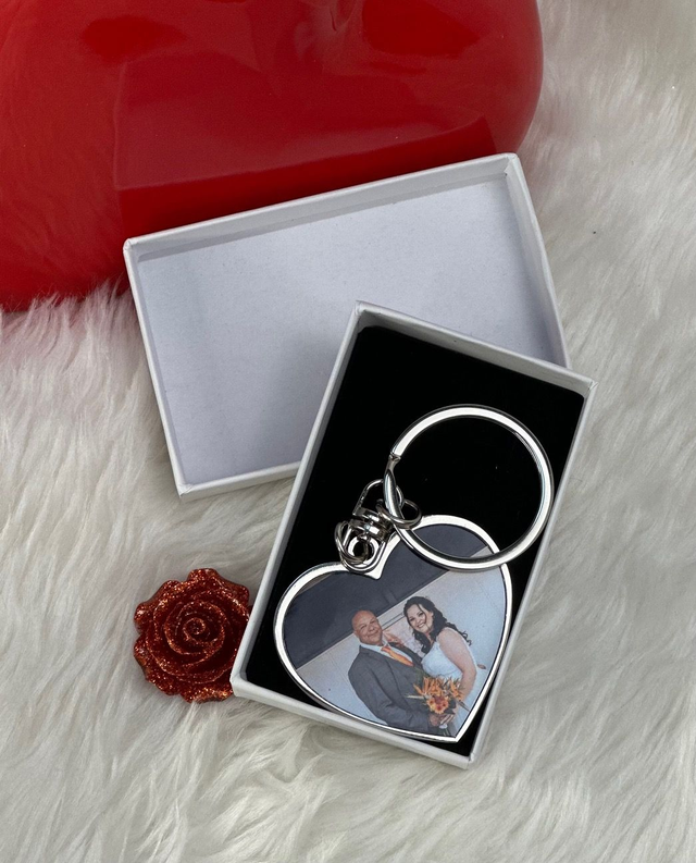 Heart shaped photo Keyring