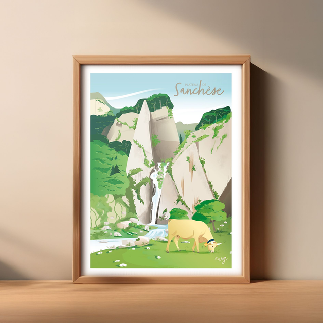 Affiche Sanchèse, Lescun 30x40 