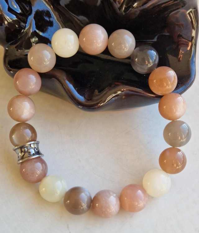 Bracelet PIERRE DE LUNE multicolore 10mm