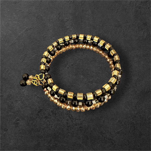 Black Obsidian Boho Style Bracelet