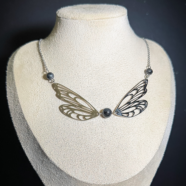 Collier MUSA pierres de larvikite