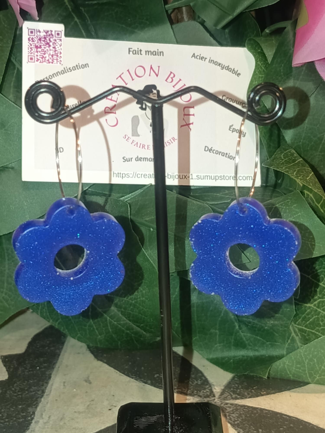 Boucle d'oreille et pampis fleurs 