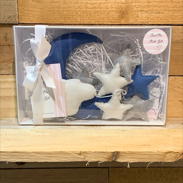 Moon and Star Blue Hanging 