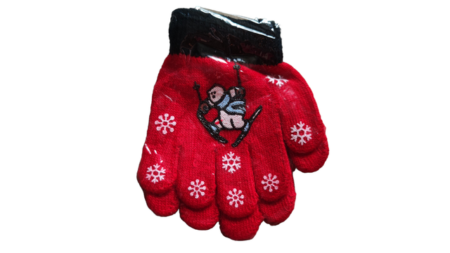 Gants rouge nounours 2-4 ans