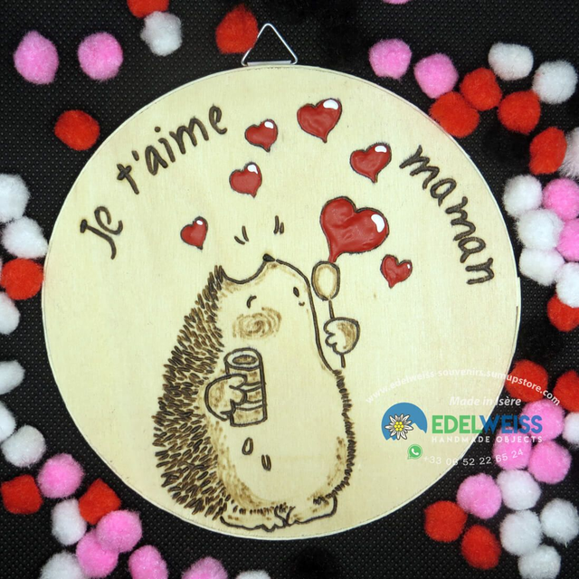 Hérisson bulles de coeurs…je t'aime maman