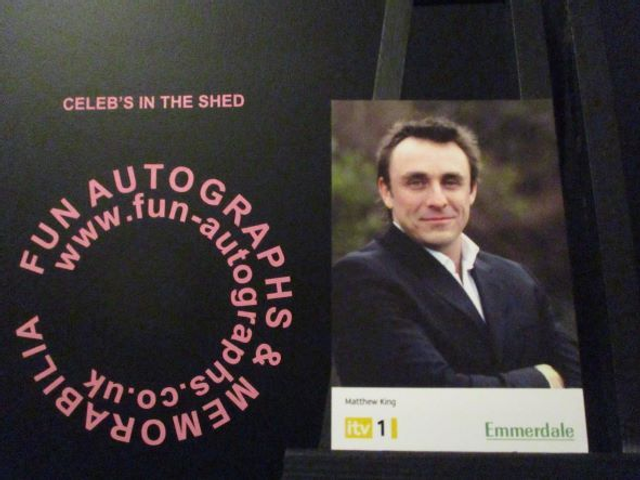 Matthew Healy (Matthew King) Original Emmerdale Yellow &amp; White Itv1 Logo Cast Card (SEE PIC)