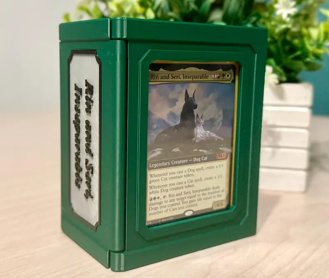 Bookshelf Deck Box for MTG | Book-Shaped Deck Box | Holds 100 Sleeved Cards, Commander Showcase, Customisable Book Title
