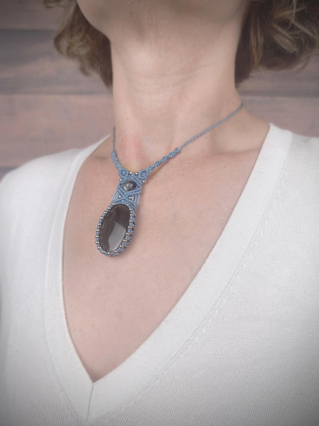 Collier obsidienne