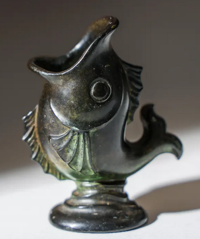 Vase métal poisson année 30