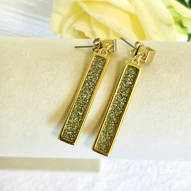 Boucles d'oreilles en vitrail doré