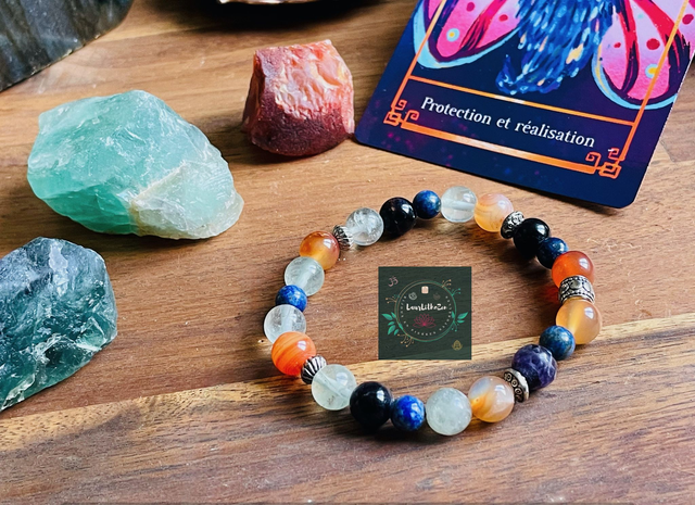 Bracelet en Cornaline- Fluorine et Lapis Lazuli 