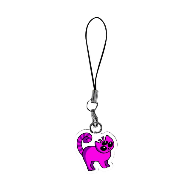 Pink Alien Cat Acrylic Phone Charm