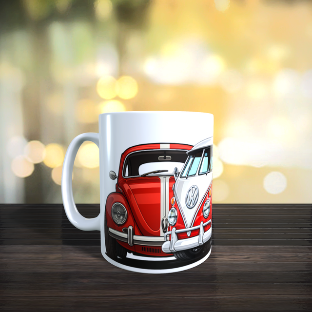 Mug VW cox combi version caricature