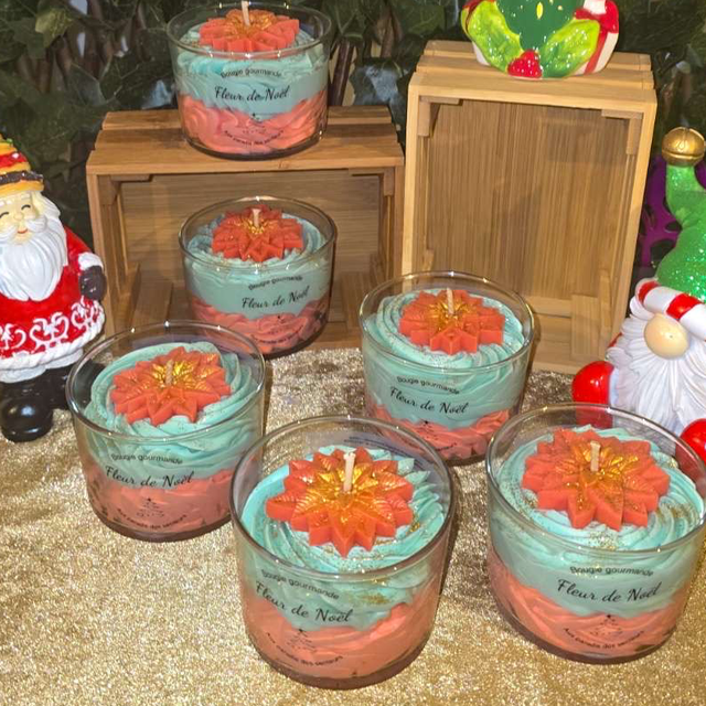 Bougie gourmande - Fleur de Noël 