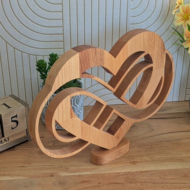 Coeur infini en hêtre