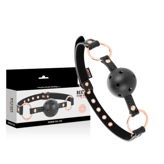 BEGME - Bâillon en cuir végan édition noir