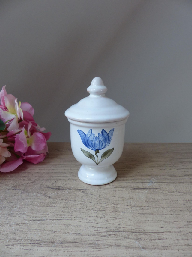 Faïence de Biot Petit Pot à Herbes de Provence, Petit Pot à Epices Thym Romarin Laurier Décoration Cuisine, Artisanat d&#039;Art Français Vintage