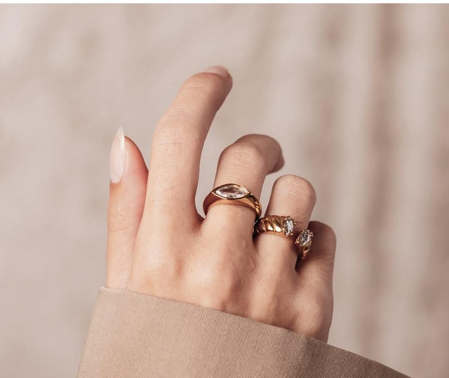 Bague Joli doré acier inoxydable 