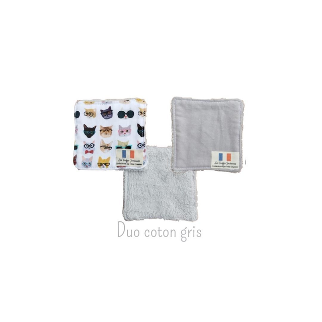 Duo de coton lavable & réutilisable – fait main avec amour