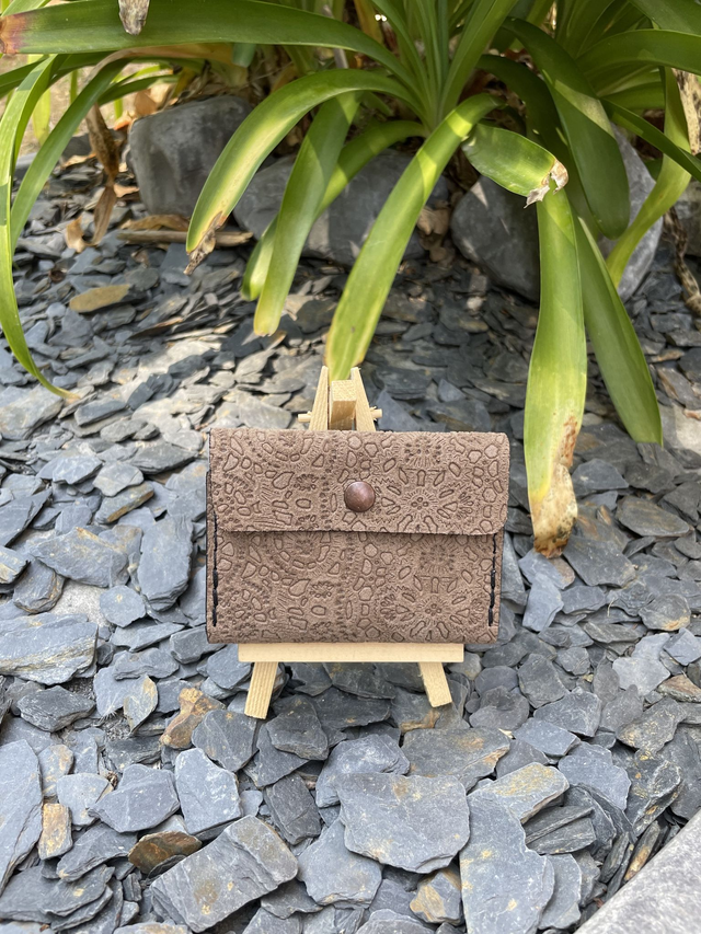 Porte-cartes/porte-monnaie marron/noir