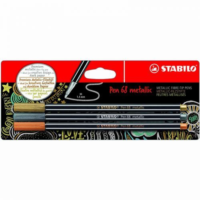 STABILO Pen 68 Metallic 3 Pack ( beställningsvara )0,021