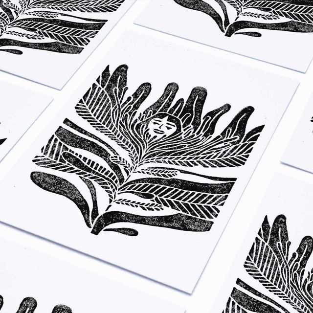 Linogravure "Sortir de son cocon"