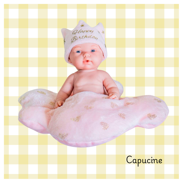 Poupée rêveuse rose "Happy Birthday"