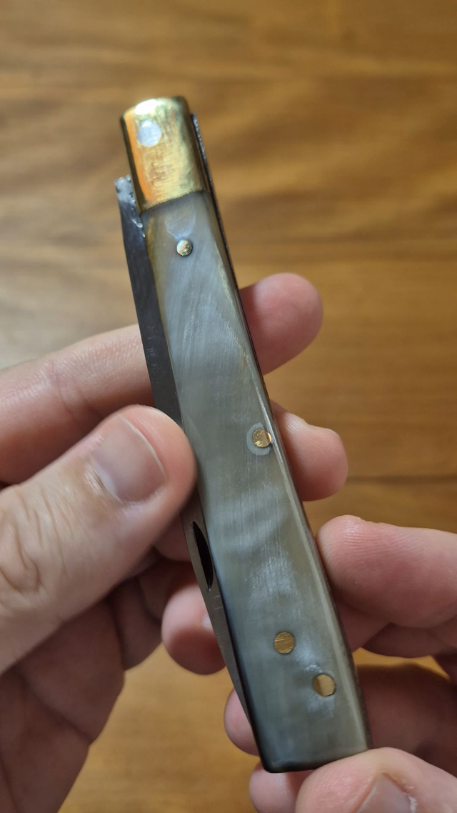 Canivete Artesanal Sfilato Italiano 10cm Cabo Chifre Bovino